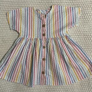 Next UK rainbow seersucker button down  Dress